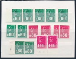 ** N°1814a X2, 1815c X5, 1816a X2, 1891b X2, 1892b X2 - Sans Phosphore - TB - Neufs