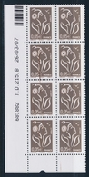 ** N°3754 - Bloc De 8 - CDF - Griffe Vertic. S/3ex - TB - Unused Stamps