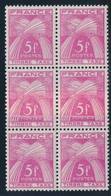 ** TIMBRES TAXE N°85 - 5F Rose - Bloc De 6 - 2 Ex Impression S/Raccord - TB - Unused Stamps