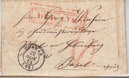 LAC Pli De Colmar - 29/11/1854 - Pr Bâle - Avec Cachet Rect. "DEPT LIMIT" En Rge - B/TB - Covers & Documents