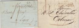 LAC 66 Ste Marie Aux Mines - 2 Plis 1811 Et 1821 - TB - Lettres & Documents