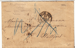 L Mulh.use - 21/Dec/61 + Taxes Crayon (B) - Pr L'Allemagne - Verso Div. Cachets - B/TB - Covers & Documents