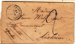 LSC La Petite Pierre - 31 Janv (1850) + Taxe Tampon 2 - Pr Lixheim - B/TB - Lettres & Documents