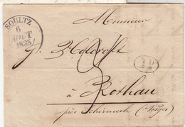 LAC Soultz - 6 Aout 1835 - T13 + Id Noir - B/TB - Lettres & Documents