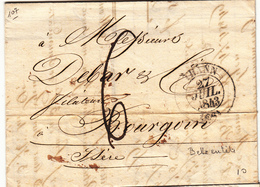 LAC Thann - 27/Juil/1843 - T13 + Taxe Manus 6 - B/TB - Cartas & Documentos