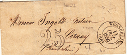 LAC T13 Wesserling - 1850 - Taxe 25 Dt - "I" = Kruth - TB - Lettres & Documents