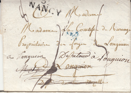 LAC DEB.55.METZ - Au Verso D'un Pli De NANCY - Pr Longuion - Juillet 1816 - TB - Covers & Documents