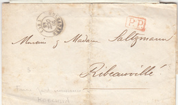 LAC P.P. Encadré Rge - T15 Mulhausen - Pr Ribeauvillé - 1848 - Faire Part Naissance Koechlin - TB - Cartas & Documentos