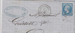 LAC 2 Plis Huningue - Datés 1856, 1858 - Dble Port - TB - Lettres & Documents