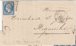 LAC 2 Plis Mulhouse - Datés 1863, 1867 - TB - Lettres & Documents