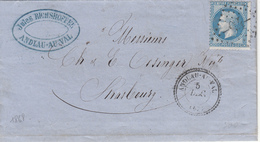 LAC N°29 - Obl. GC 94 + T22 Andlau Au Val - 5/12/(1868) - B/TB - Lettres & Documents