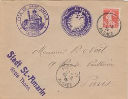 L N°134 - Moosch Alsace - 10/8/15 - Cachet Mairie St Amarin Français Et Allemand - TB - Storia Postale