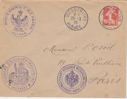 L N°134 - Wesserling Alsace - 20/8/15 - Cachet Mairie Français Et Alld De Hüsseren - TB - Lettres & Documents