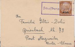 L N°8 - 3pf - Obl. Cachet Provis. Type 300 - Strasbourg-Neudorf Violet - TB - Lettres & Documents