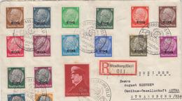 L N°8/23 + Allem. N°696 - S/pli Rec. - Obl. Strassburg Verbeschau - Type 341 A5 - Cartas & Documentos