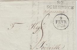 LAC 82 Schirmeck + Dateur 9 Fevr 1828 + Taxe Manus 5 - Pr Joinville - TB - Lettres & Documents