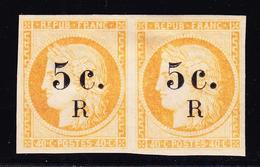 * N°6 - 5c S/40c Orange - Paire - 1Pt Rousseur - Sinon TB - Andere & Zonder Classificatie