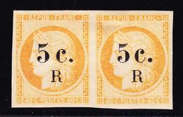 * N°6 - 5c S/40c Orange - Paire - 1Pt Rousseur - Sinon TB - Other & Unclassified