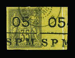 O N°9 - 05 S/35c Violet Noir S/jaune - BDF - Signé Brun - TB - Vide