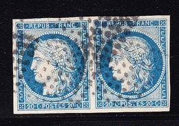 O N°12 - 20c Bleu - Paire - Signé Calves - TB - Aquila Imperiale