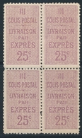 **/* N°5 - 25c Brun Lilas - Bloc De 4 - 2 Ex ** - TB - Postpaketten