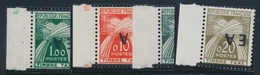 ** TIMBRES DE FRANCE SURCH. "EA" Taxe N°54/58 - BDF - Surch. Renversée - TB - Vide