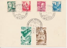 CP WURTEMBERG N°4, 8/9, 11/13 - 6 Val - Obl. Grd Cachet Illustré Lindauer Herbstwoche - 28/9/47 - S/Carte - TB - Autres & Non Classés