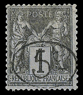 * N°23 - 5c S/1c Noir S/azuré - Signé - Rare -  TB - Other & Unclassified