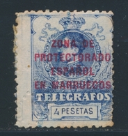 O TIMBRES TELEGRAPHE N°15 - 4p Bleu - TB - Maroc Espagnol