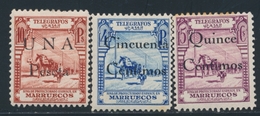 * TIMBRES TELEGRAPHE N°39/41 - Rousseurs - Marruecos Español