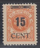 * N°176 - TB - Memel (Klaïpeda) 1923