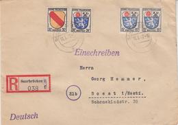 L N°7 X2, 9, 10 - Bel Afft Avec 3T. Armoiries Sarre - 1947 - De Saarbrücken - Pr L'Allemagne - TB - Autres & Non Classés