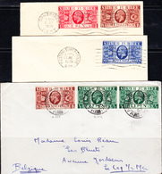 L N°201(x2), 203 - 202 + 203 - 204 = 3 Plis Obl. Diff. (Jubilé Georges V) - TB - Unused Stamps