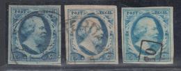 O N°1 (x3) = 3 Nuances - Belles Marges - Obl. Variées - TB - Unused Stamps