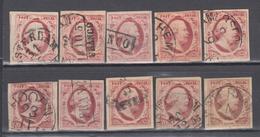 O N°2 (x10) -  Nuances - Oblit. Variées  - TB - Unused Stamps