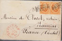 L N°6 - 15c Orange X2 - S/L D'Amsterdam - 12/5/66 - Cachet D'arrivée Au Verso - TB - Unused Stamps