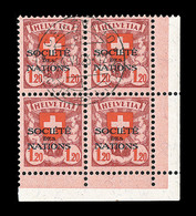 O N°58a - Bloc De 4 - CDF Dt 1 Ex Avec Variété "HFLVETIA" - TB - Oficial