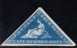 (*) N°8 - 4p Bleu - Belle Impression - TB - Cabo De Buena Esperanza (1853-1904)