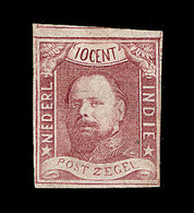 * N°1 - 10c Brun Rouge - Filet Voisin - TB - Niederländisch-Indien