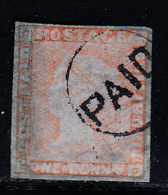 O N°3B - 1p Vermillon - Obl. PAID - Remargé - Mauritius (1968-...)