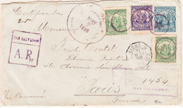 EP Type Allégorie De 1898 + N°165 (x2), 168 Obl étoile + Gd Cachet Du 7 Mai 1898 S/recom. + Cachet Maritime Pr Paris - B - El Salvador