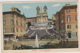 Italie,italia,rome,roma,latium,1917,trinita  De Monti,grand Escalier,attelage Cheval Blanc - Autres & Non Classés