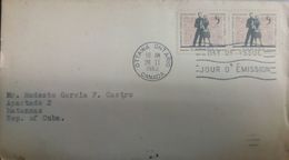 L) 1962 CANADA, STRENGTH THROUGH EDUCATION, PEOPLE, 5C, STUDENT, AIR MAIL, CIRCULATED COVER FROM CANADA TO CUBA - Cartas & Documentos