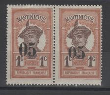 Martinique _ 1paire  5c/1c Martiniquaise (surcharge Déplacée 1917 (n°82B - Otros & Sin Clasificación
