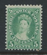 New Brunswick 1860 - 5c Victoria - Yellow-green Or Deep Green SG14 Or 15 HM Cat £29 For HM - See Full Description Below - Unused Stamps
