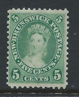 New Brunswick 1860 - 5c Victoria - Yellow-green Or Deep Green SG14 Or 15 HM Cat £29 For HM - See Full Description Below - Ongebruikt