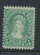 New Brunswick 1860 - 5c Victoria - Yellow-green Or Deep Green SG14 Or 15 HM Cat £29 For HM - See Full Description Below - Nuovi