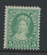 New Brunswick 1860 - 5c Victoria - Yellow-green Or Deep Green SG14 Or 15 HM Cat £29 For HM - See Full Description Below - Ongebruikt