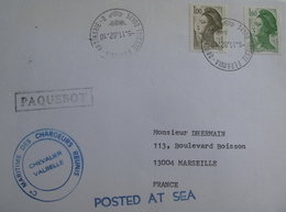 LOT A8 - ✉ - CIE MARITIME DES CHARGEURS REUNIS - PAQUEBOT " CHEVALIER VALBELLE " - CàD ☛ 34100 TRIESTE FERROVIA - Maritime Post