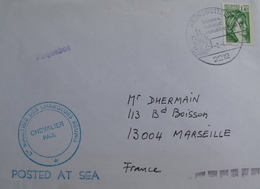 LOT A13 - ✉ - CIE MARITIME DES CHARGEURS REUNIS - PAQUEBOT " CHEVALIER PAUL " - CàD Bleu ☛ BRUNSBÜTTEL (Allemagne) - Correo Marítimo